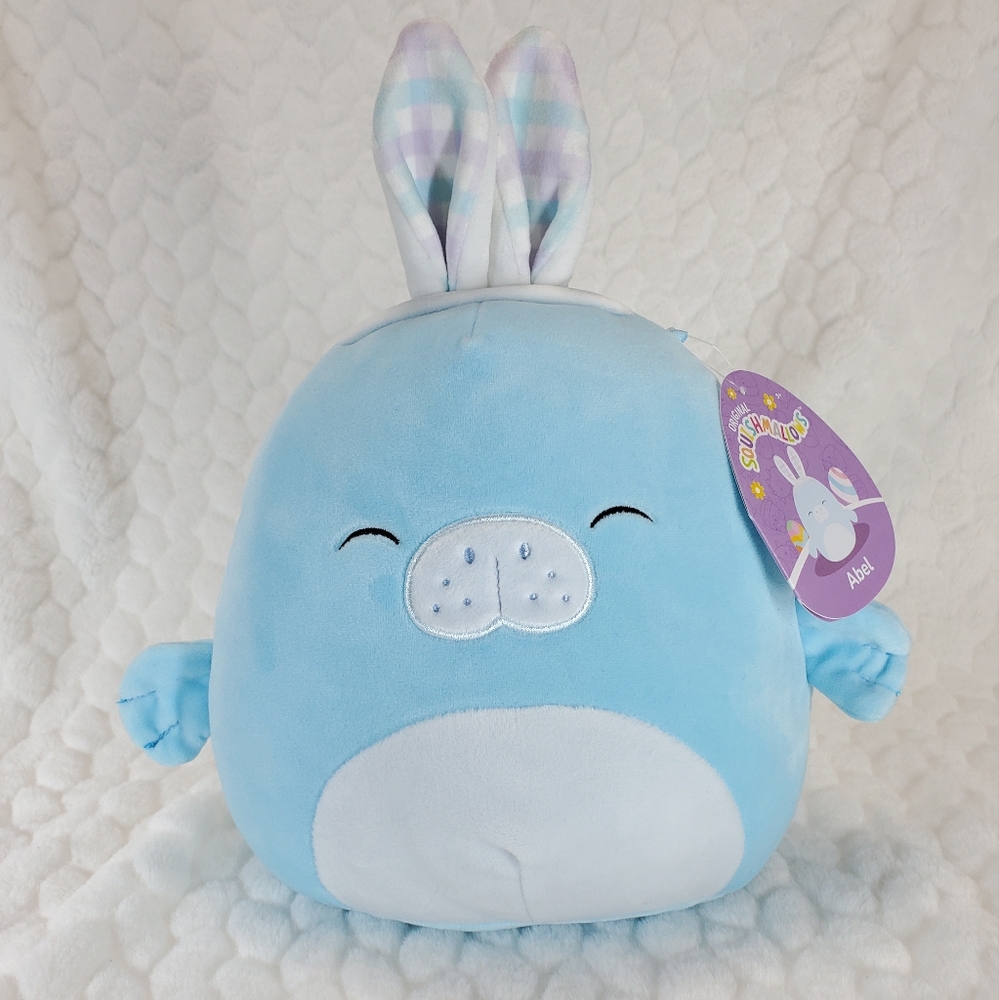 Abel Squishmallow Easter Manatee BNWT 8 Inch